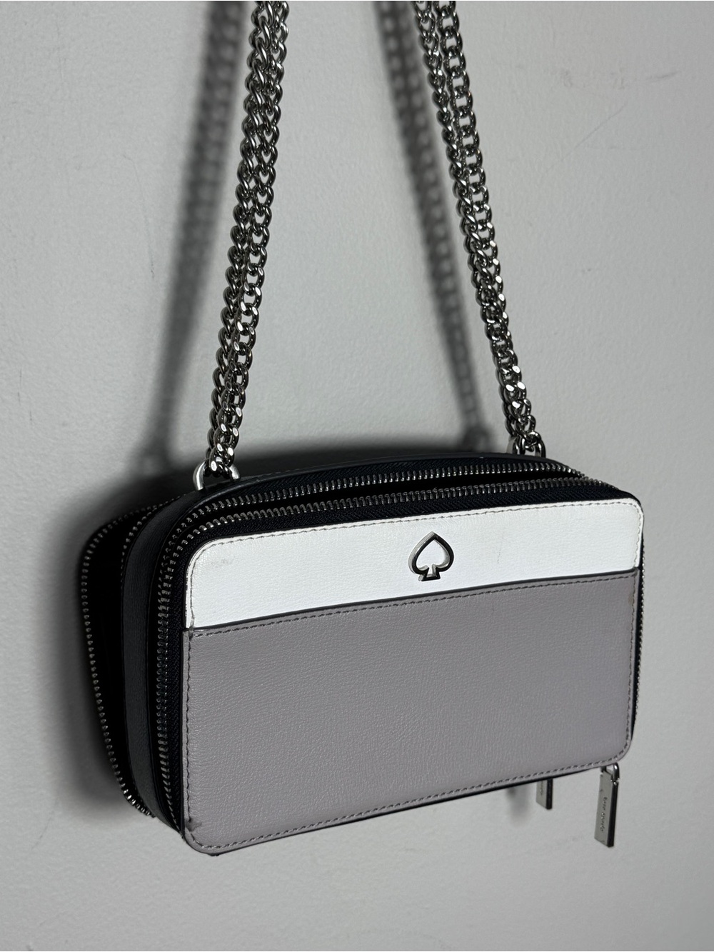 kate spade Staci New York Colorblock Dual Zip around crossbody wallet bag